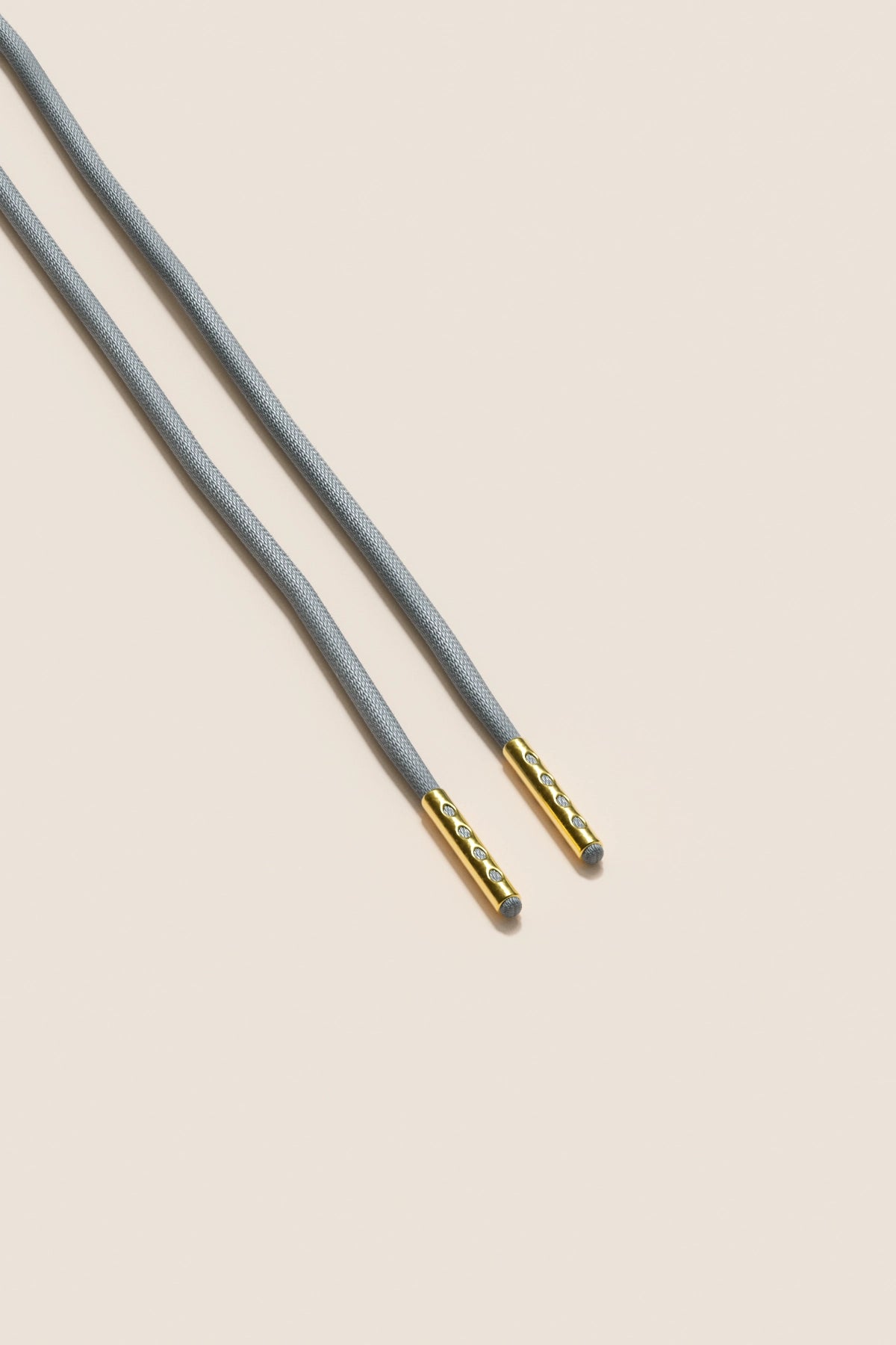 Senkels Aluminium Grey 2.5mm Round Waxed Shoelaces with Gold Aglets
