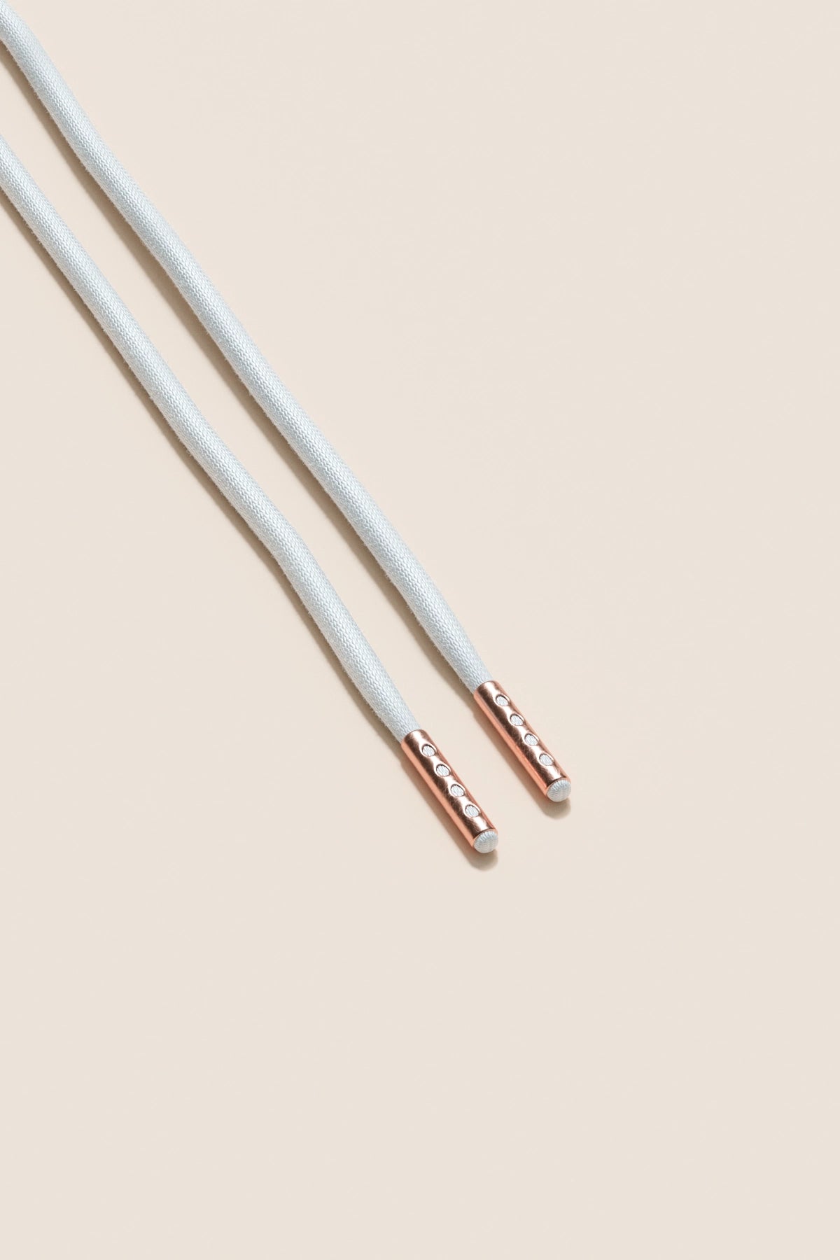 Senkels White 4mm Round Waxed Shoelaces with Rose Gold Aglets