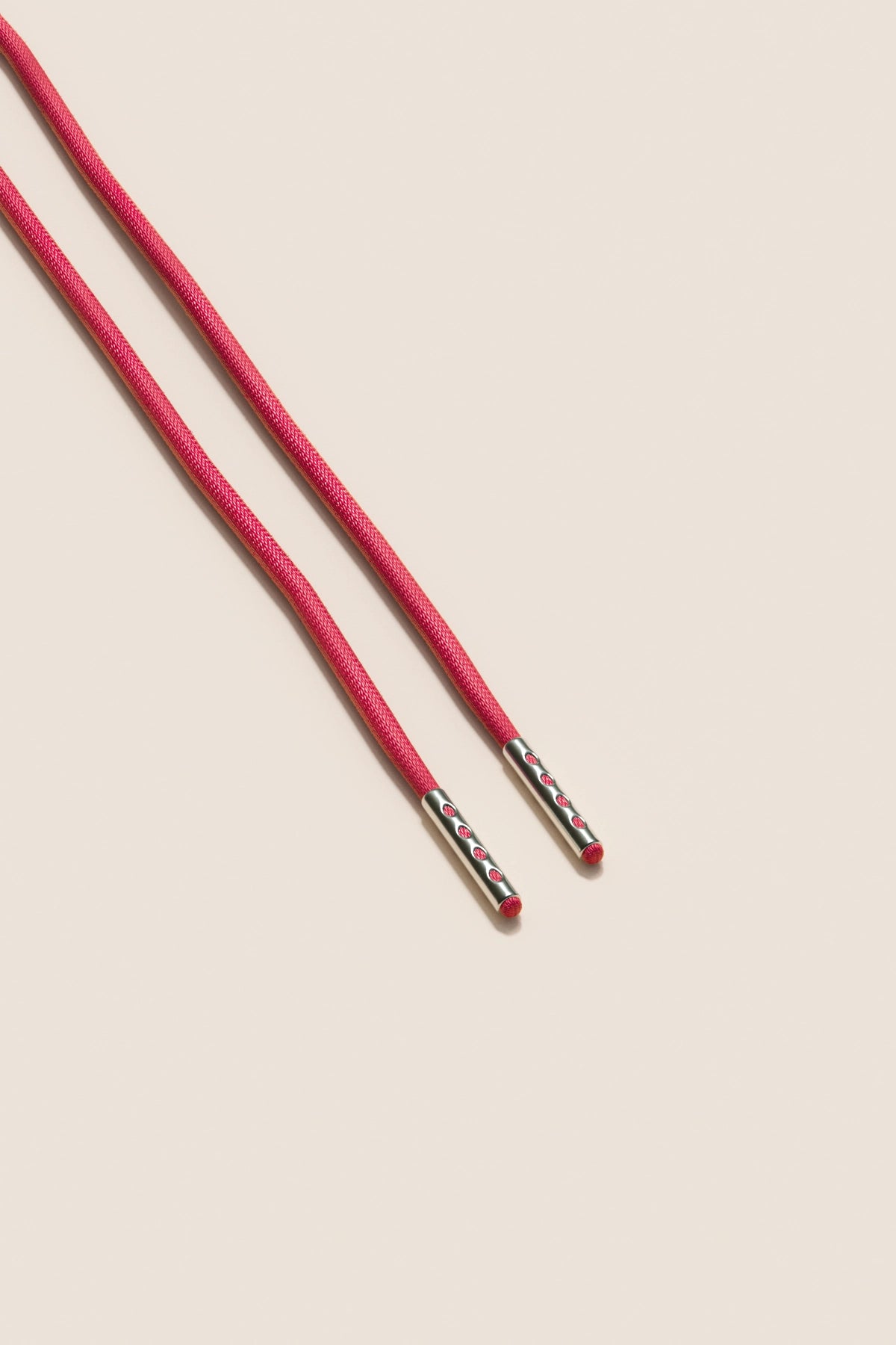 Senkels Cerise Pink 2.5mm Round Waxed Shoelaces with Nickel Aglets