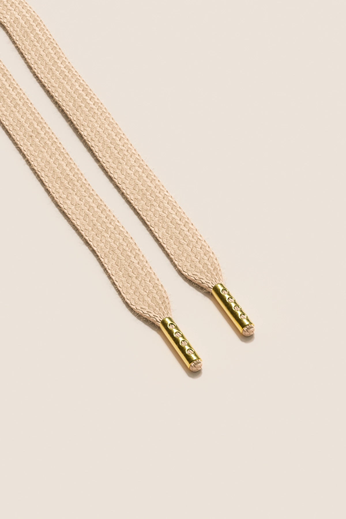 Senkels Champagne Sneaker Shoelaces with Gold Aglets