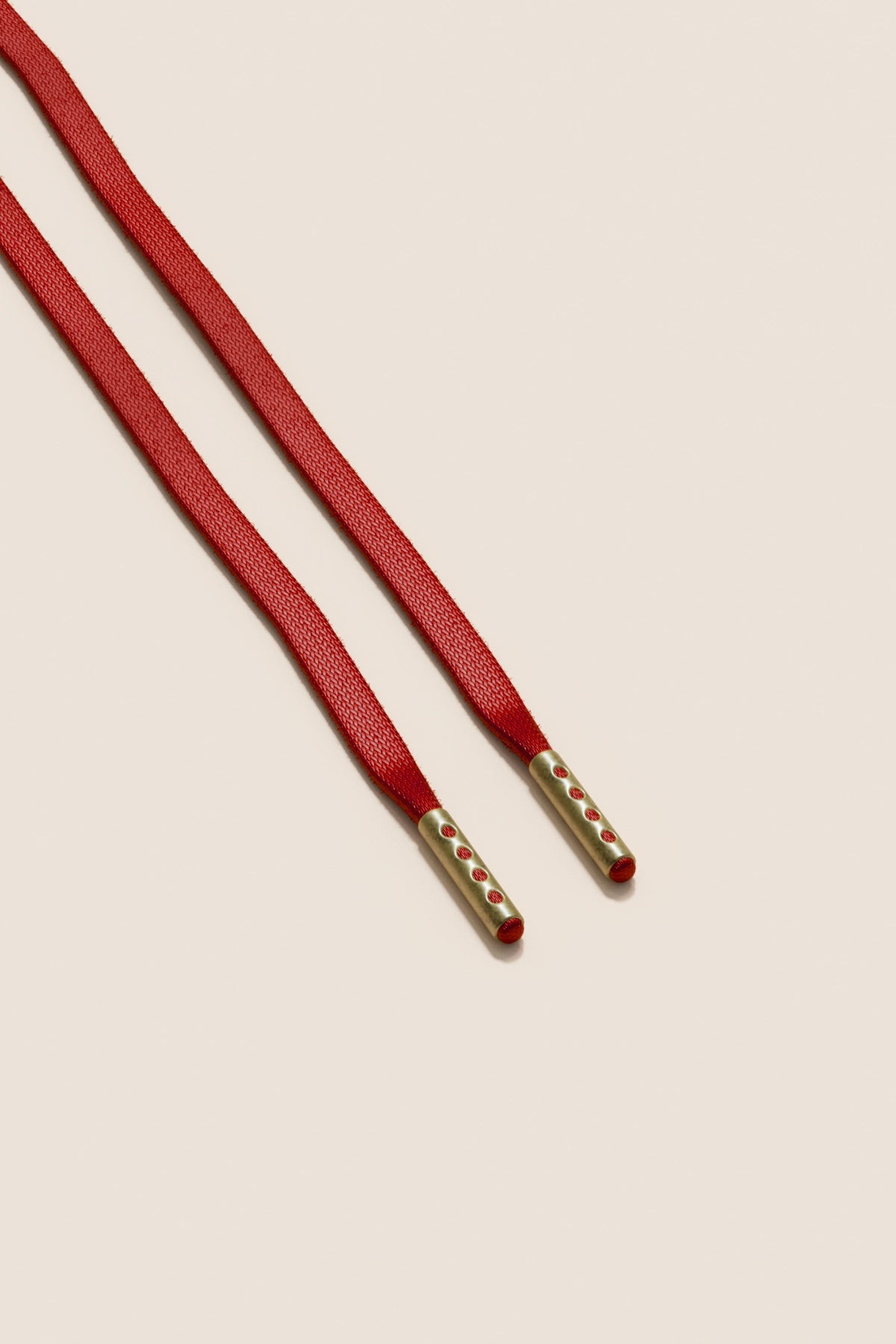 Senkels Cherry 3mm Flat Waxed Shoelaces with Brass Aglets