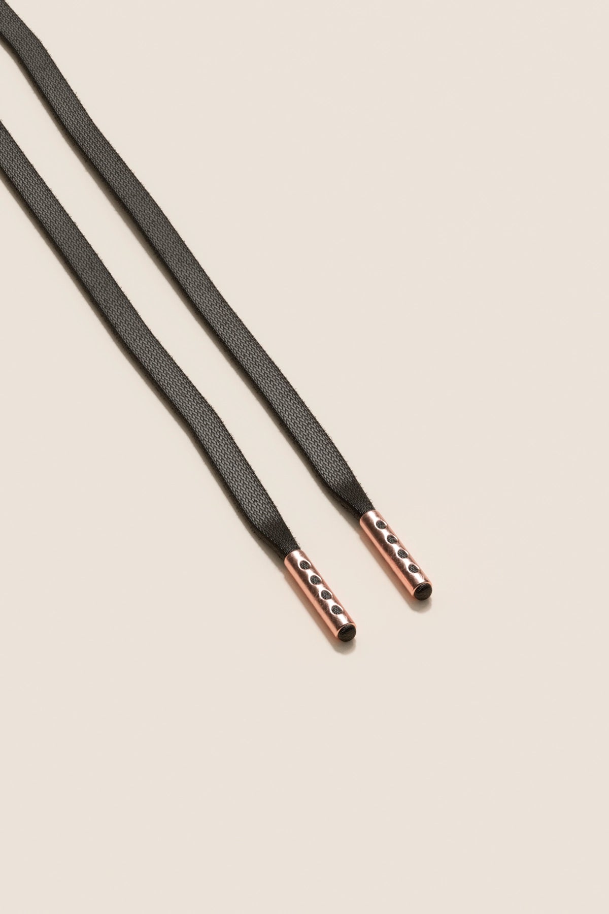 Senkels Dark Brown 3mm Flat Waxed Shoelaces with Rose Gold Aglets