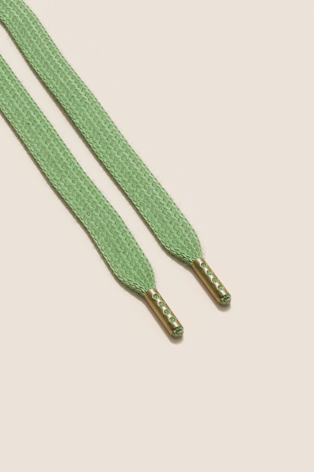 Senkels Grass Green Sneaker Shoelaces with Brass Aglets