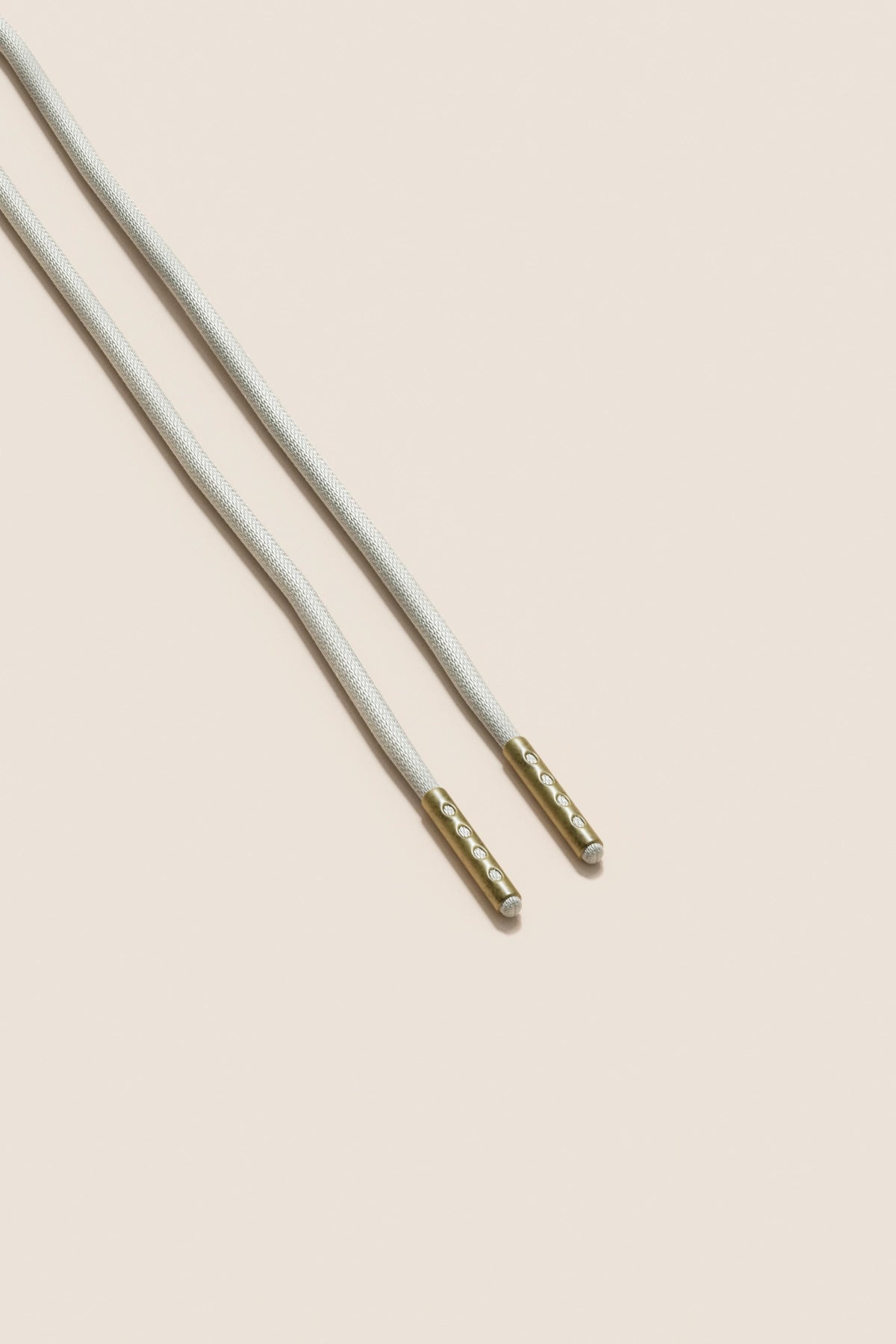 Senkels Light Grey 2.5mm Round Waxed Shoelaces with Brass Aglets