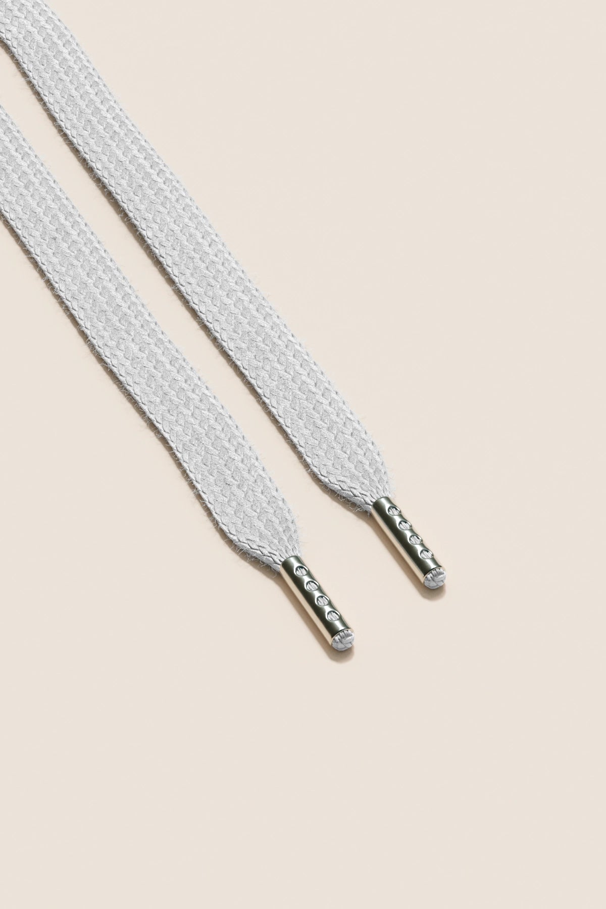 Senkels Light Grey Sneaker Shoelaces with Nickel Aglets