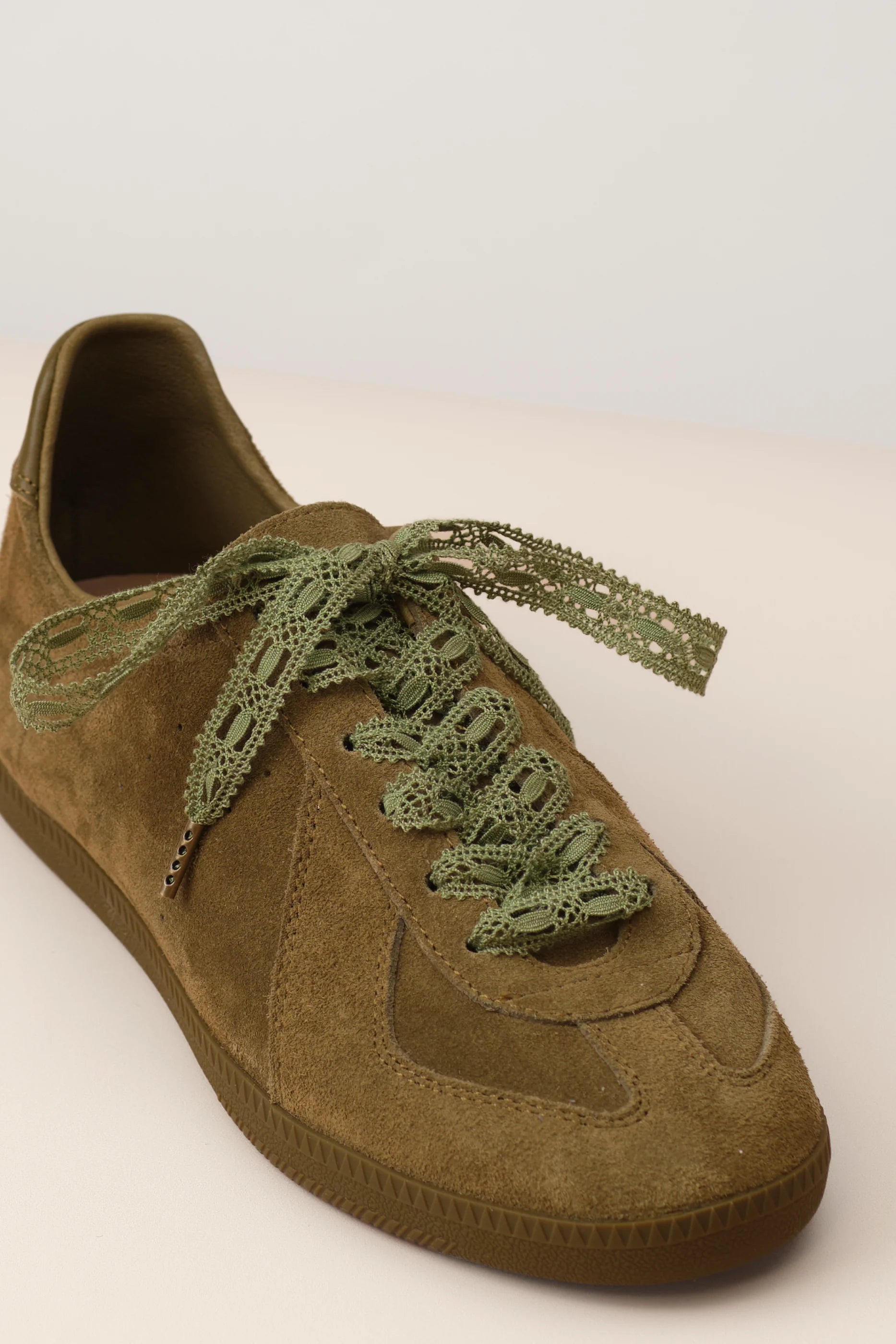 Senkels Olive Green Crochet Shoelaces