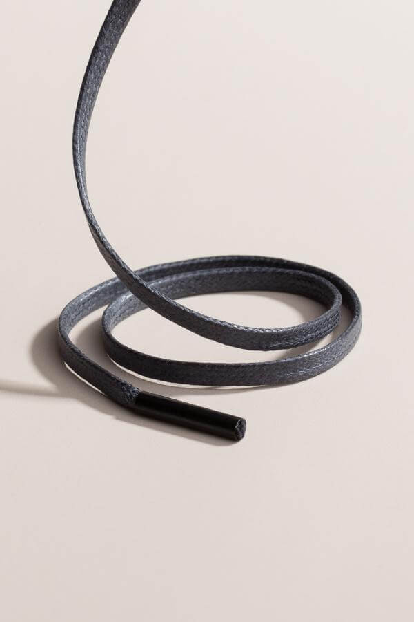 Charcoal Grey - 3mm Flat Waxed Shoelaces