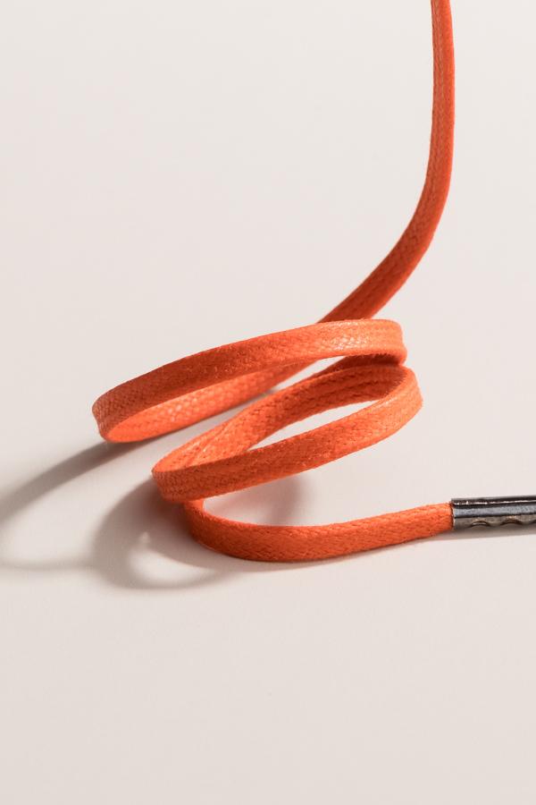 Orange - 3mm Flat Waxed Shoelaces