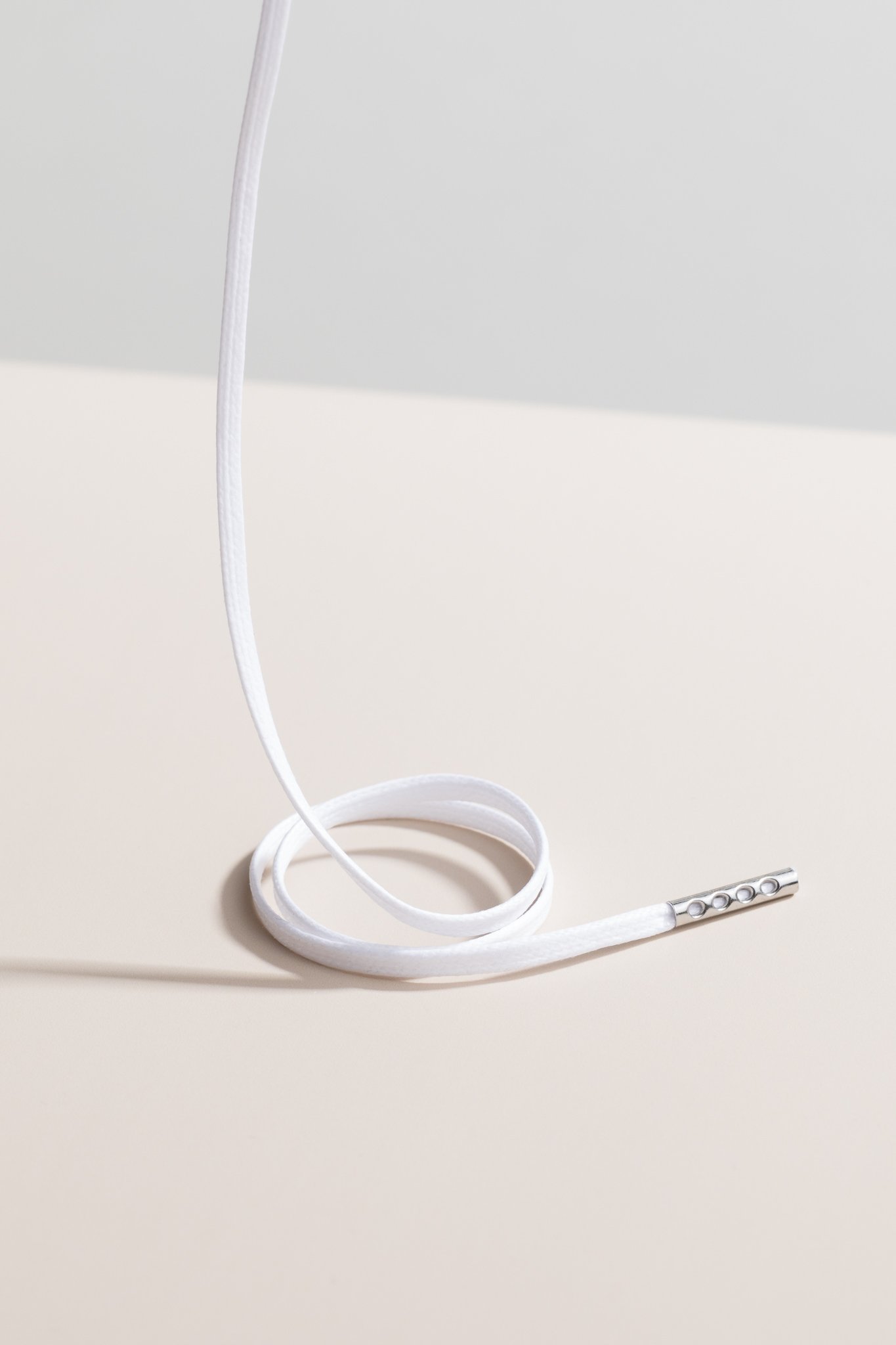 White - 3mm Flat Waxed Shoelaces